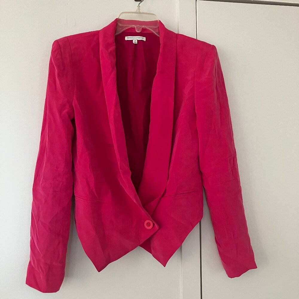 Rebecca Minkoff Hot Pink Blazer sz 4 100% silk